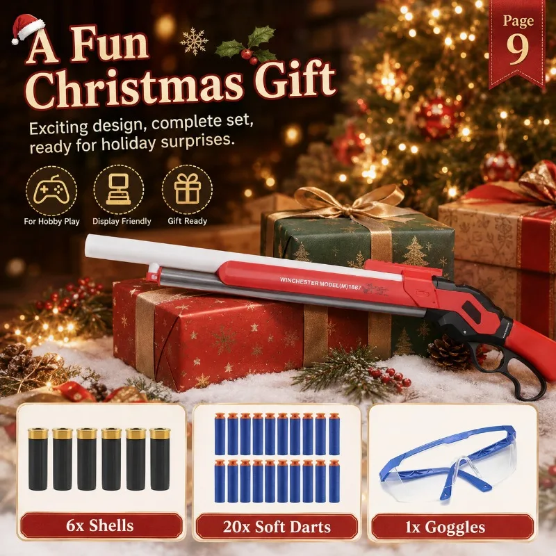 Classic M1887 Simulation Toy Gun Lever Action Shell Eject Soft Bullet Gun Cosplay Prop Toy For Teen Boys Hobby Collection