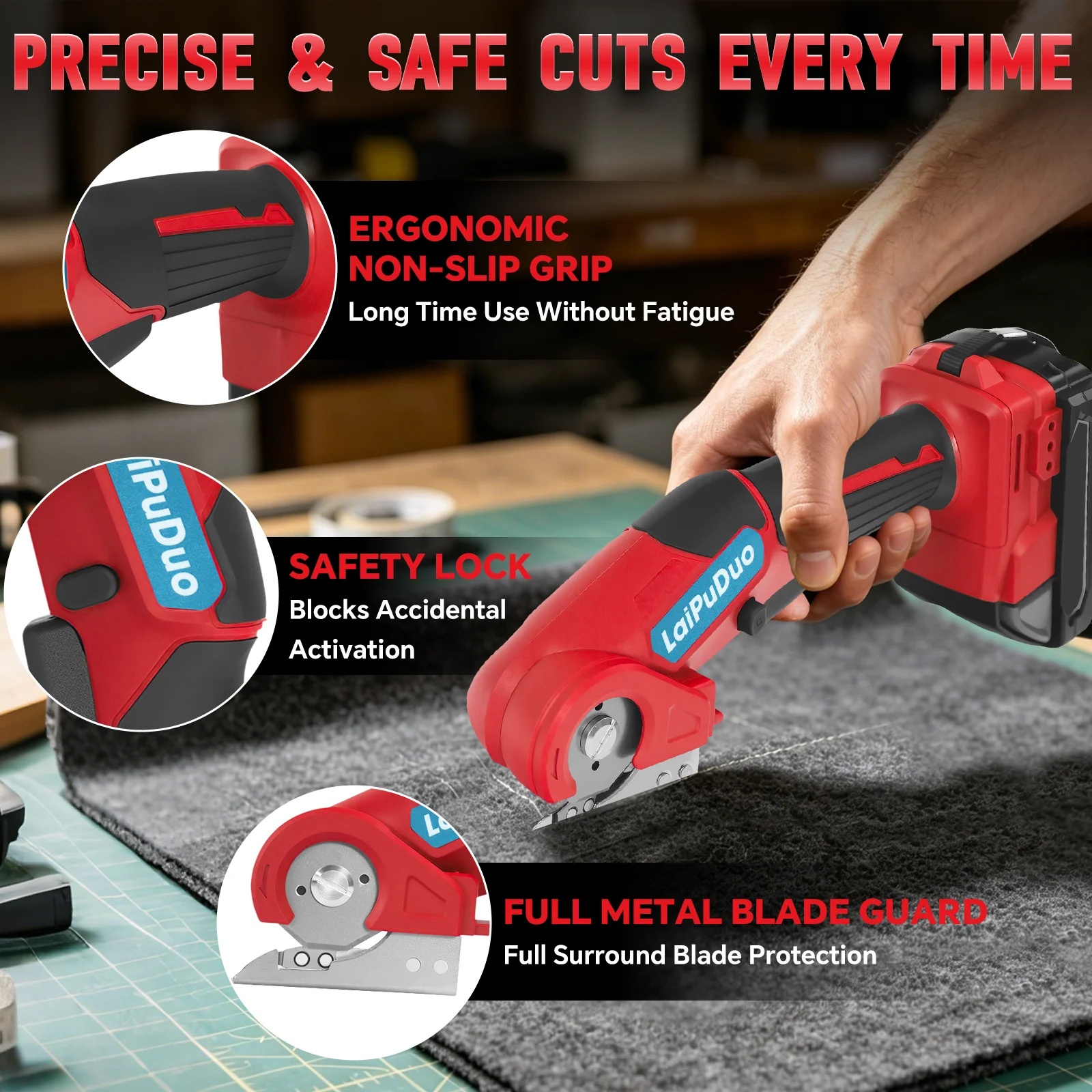 Cardboard Box Cutter Cordless Electric Scissors 300RPM Fabric Carpet Leather Carton DIY Craft for Milwaukee 18V Battery Pin