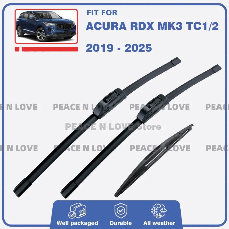 Juego de limpiaparabrisas delantero y trasero para Acura RDX MK3 TC1/2 2019 - 2025 3 piezas cepillos de goma para ventana de parabrisas accesorios para automóviles