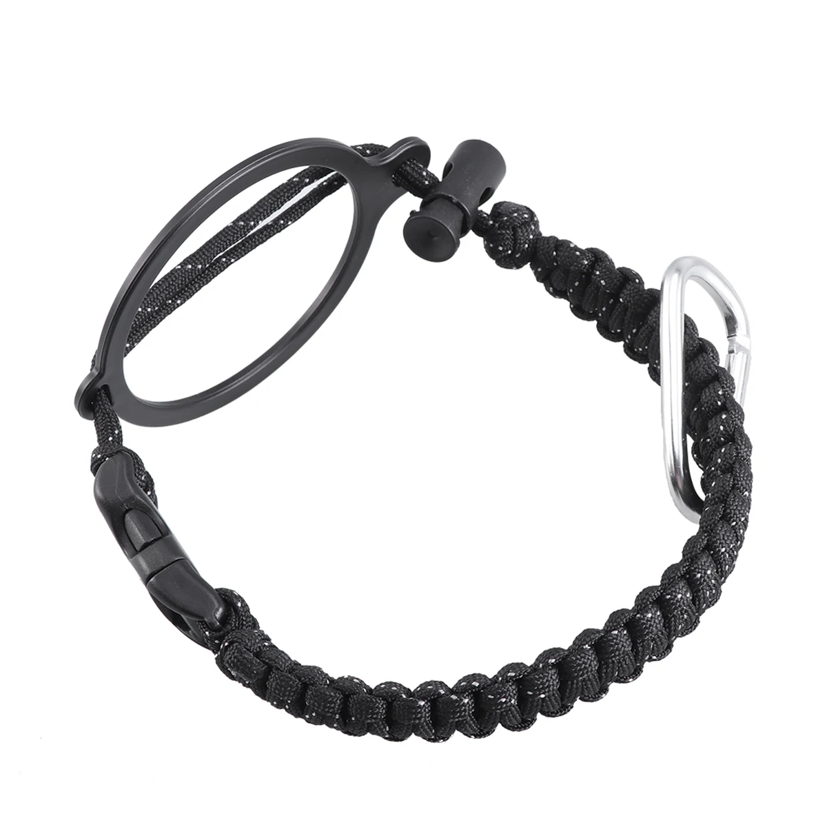 

Thermal Mug Handle Black Outdoor Adjustable Ring Diameter Firm Hold Bottle Rope Strong Durable Bottle Strap Safety Ring