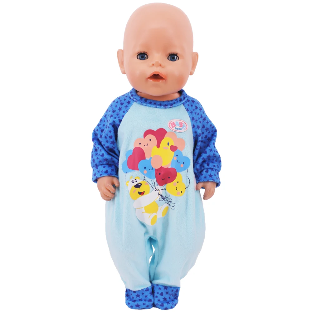 25 Blue Series Doll Clothes Dress Baby Accessories Casual Outfit Fit 43 cm Reborn Baby 18 inch American Doll Girl\'s,Generation