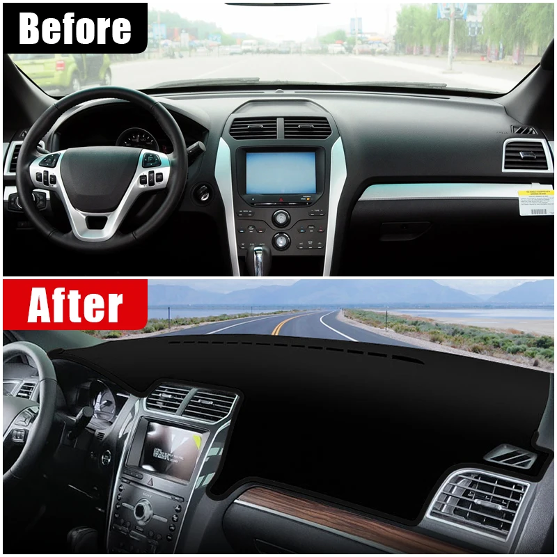 For Ford Explorer 5 2011 2012 2013 2014 2015 2016 2017 2018 2019 Car Dashboard Sun Shade Cover Non-slip Mat Accessories view 2