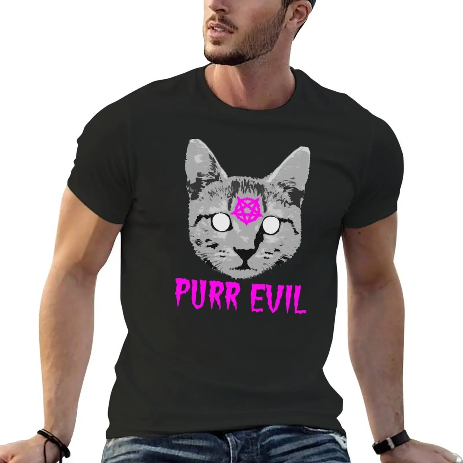 Purr Evil T-Shirt rapper graphic tees cute clothes customs vintage clothes heavy weight t shirts for men