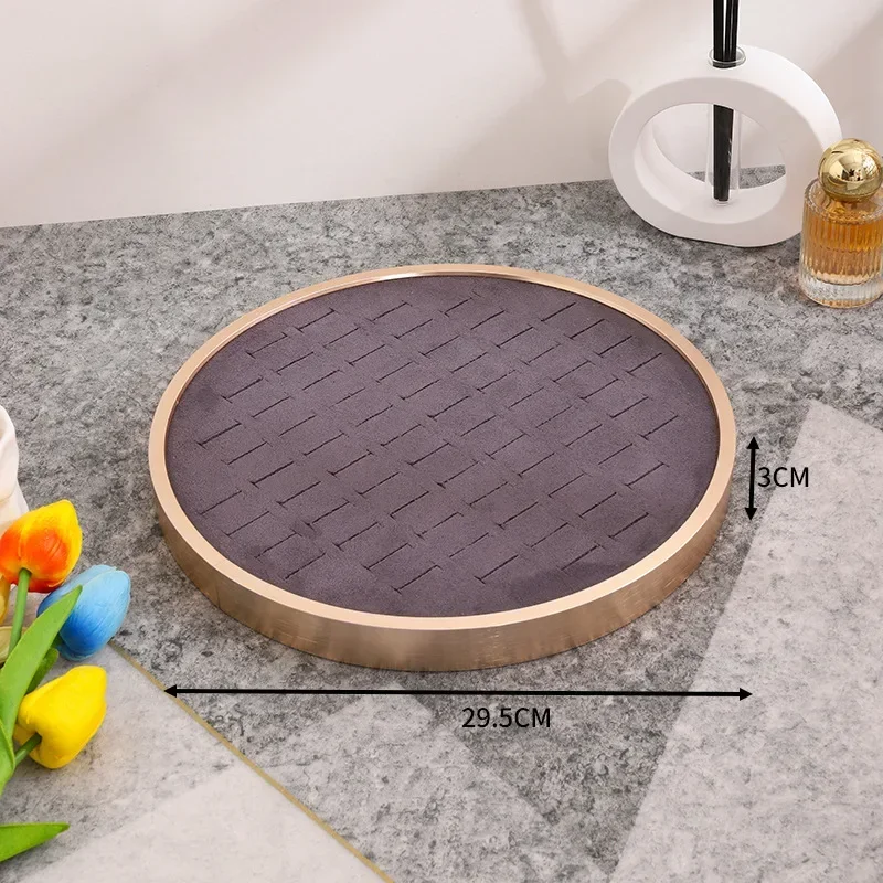 Metal Jewelry Trays Velvet Display for Necklaces Bracelets Rings Case Bracket Decoration Pendant Storage Organizer