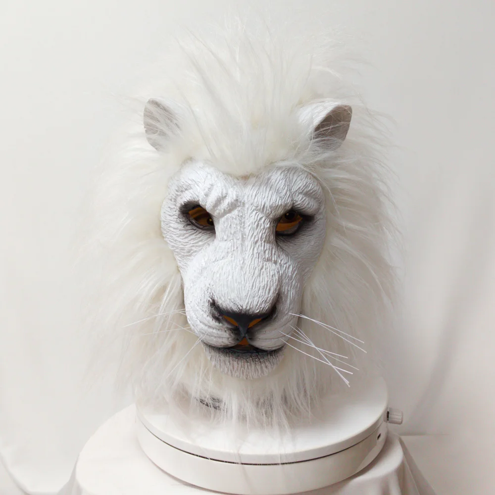 Dier Leeuw Masker Cosplay Beest Witte Leeuw Latex Maskers Carnaval Dress Up Maskerade Halloween Party Kostuums Rekwisieten Geschenken