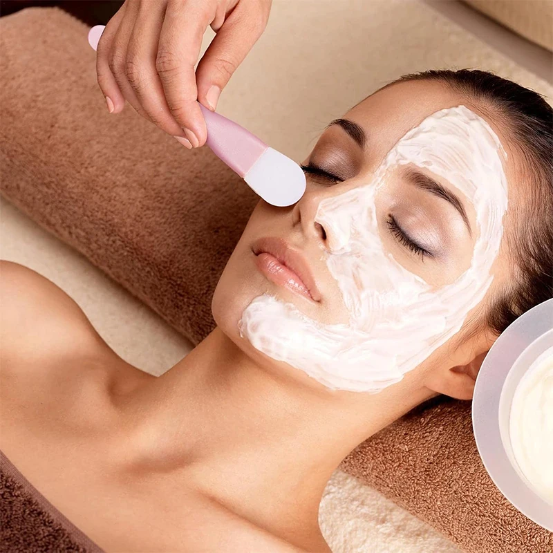 1 قطعة فرشاة قناع الوجه سيليكون رأس ناعم مع مكشطة فيلم الطين المتكامل الاستخدام المزدوج الطين لتقوم بها بنفسك فيلم ضبط أدوات العناية بالجمال
