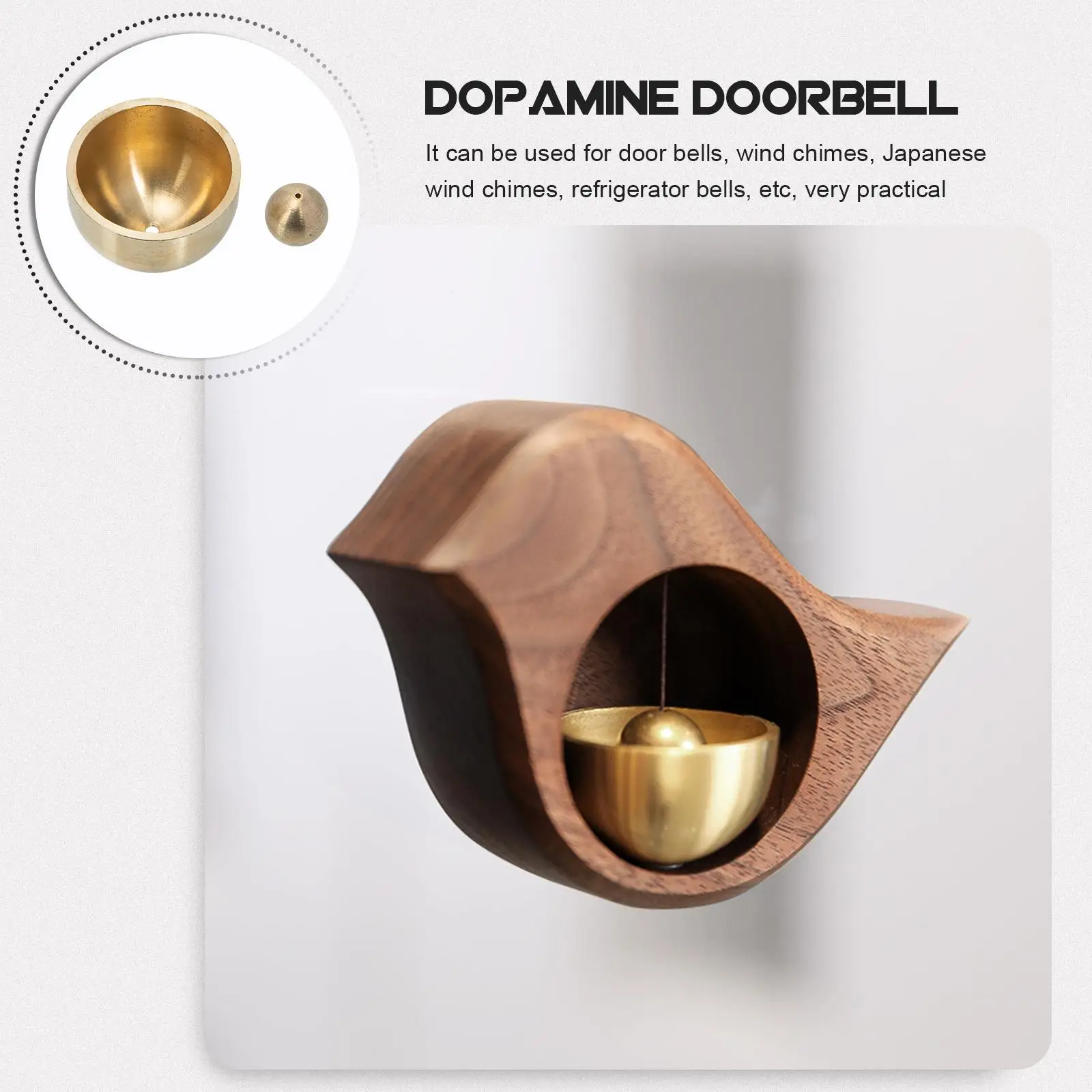 Bell Dopamine Doorbell Christmas Decoration Accessory for Refrigerator Bells Copper