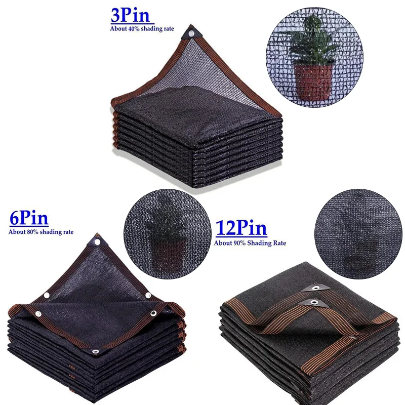 

3Pin-12Pin Sunshade Net Sun Shade Net Sail Greenhouse Gazebos Patio Car Screen Mesh Agriculture Plants Cover Sunshade