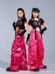 Girls Hio Hop Crop Tank Top Street Dance Shiny Cargo Pants Kids K-pop Streetwear Costumes Children Jazz Girl Group Clothes Sets