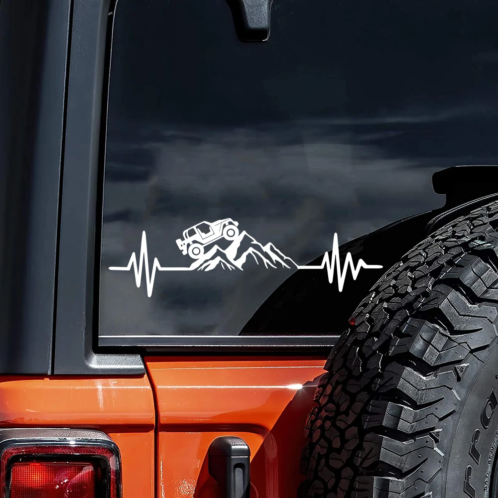 Heartbeat Offroad Mountain Car Sticker Decal 4x4 Offroad Truck Auto Vehicle Windshield Bumper Vinyl Decor