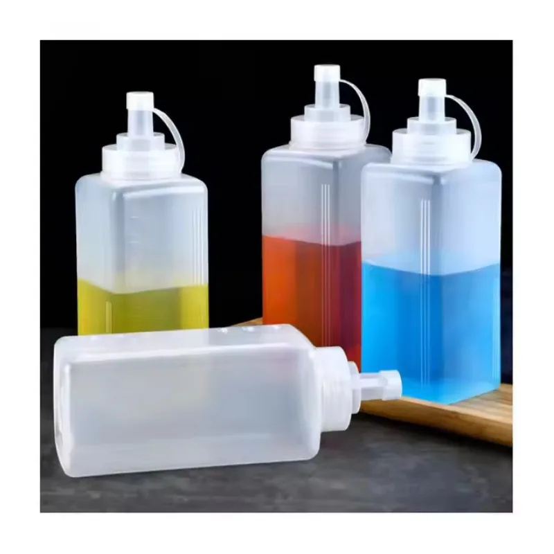 Botellas de salsa exprimible de 600-1000ML, dispensador de condimentos, boca grande, a prueba de polvo, condimento de cocina, salsa de ensalada, botella de aceite de oliva, 3 uds.
