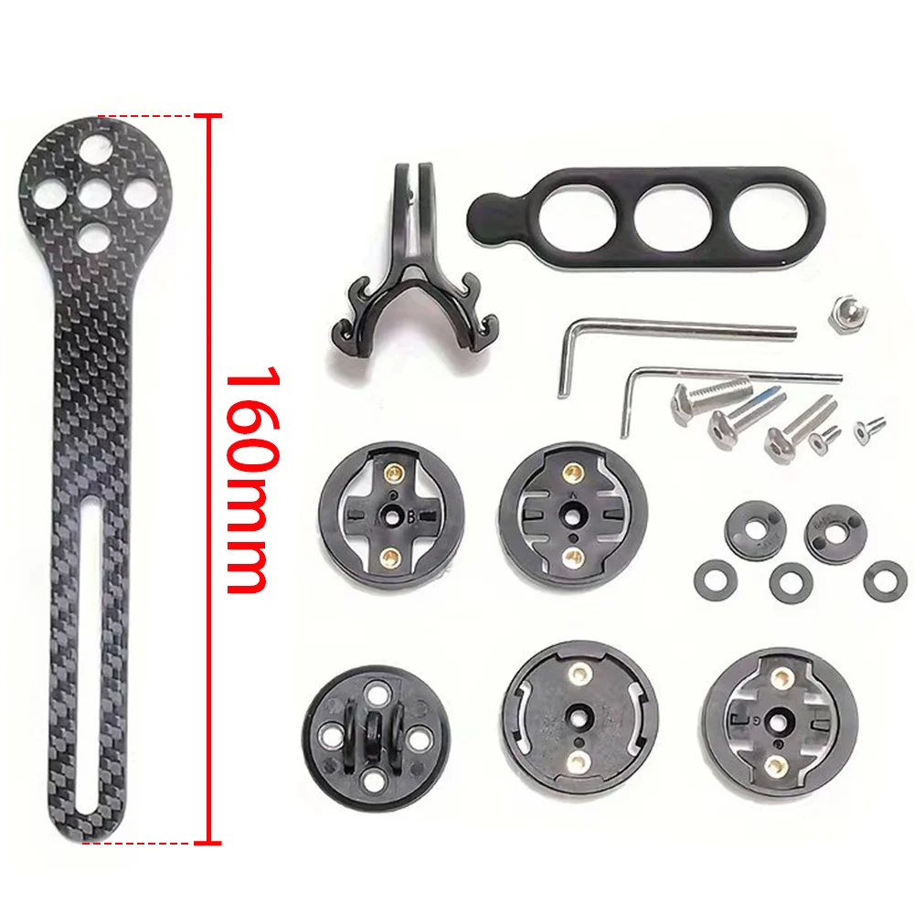 Carbon Fiber Bicycle Computer Mount Holder Extended Bracket For Wahoo/Garmin/Briton/GIGANT Watch Stand Cycling Accessories