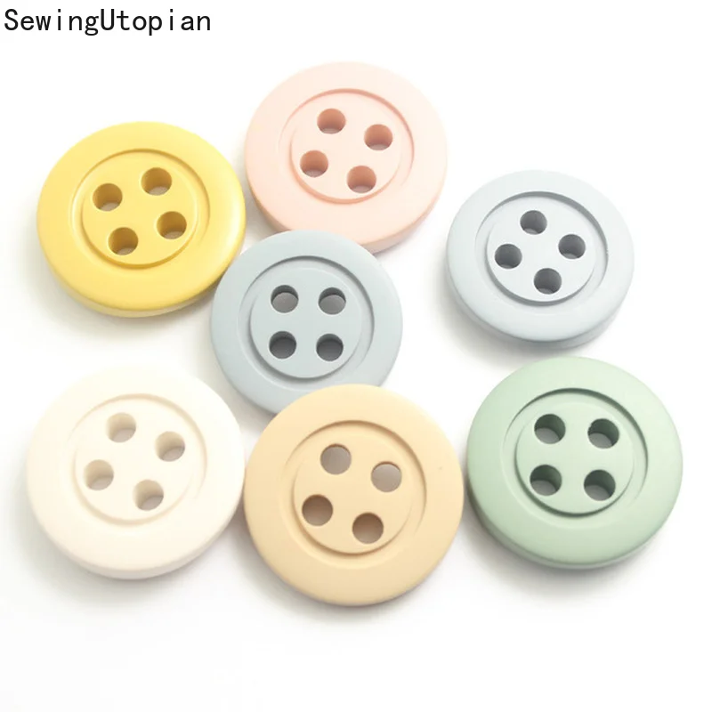 20PCS 4-Holes Buttons Coat Spot Large Four Eye Resin Button Garment Accessories 18-30mm Embellishments for Clothing Decoration