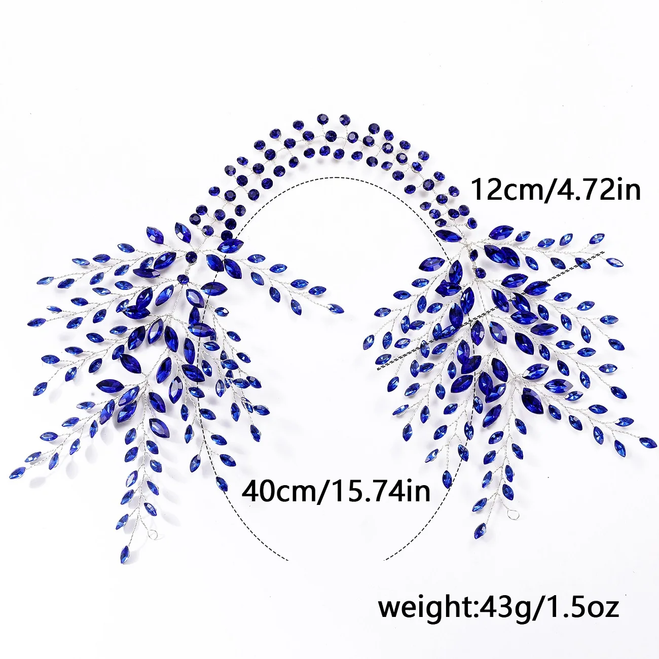 SLBRIDAL Handgefertigtes, trendiges Braut-Stirnband mit Kristallen, Strass und Perlen, Hochzeits-Haarschmuck für Frauen, Brautjungfern-Kopfschmuck, Schmuck. – Detail 2