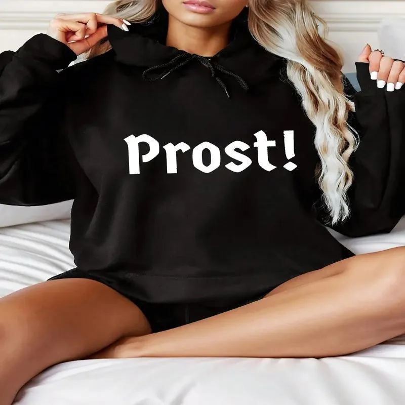 Fall Winter Clothes Oversize Female Sweatshirt Women Plus Size White Prost Text Geometric Print Long Sleeve Cotton Soft Fabric