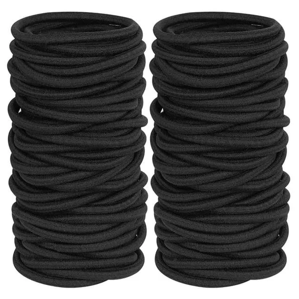 

120 Pieces Women Girls Rubber Bands Hair Tie Ropes Elastic Hairband Ponytail Holders Headbands Scrunchies Black 4 Mm