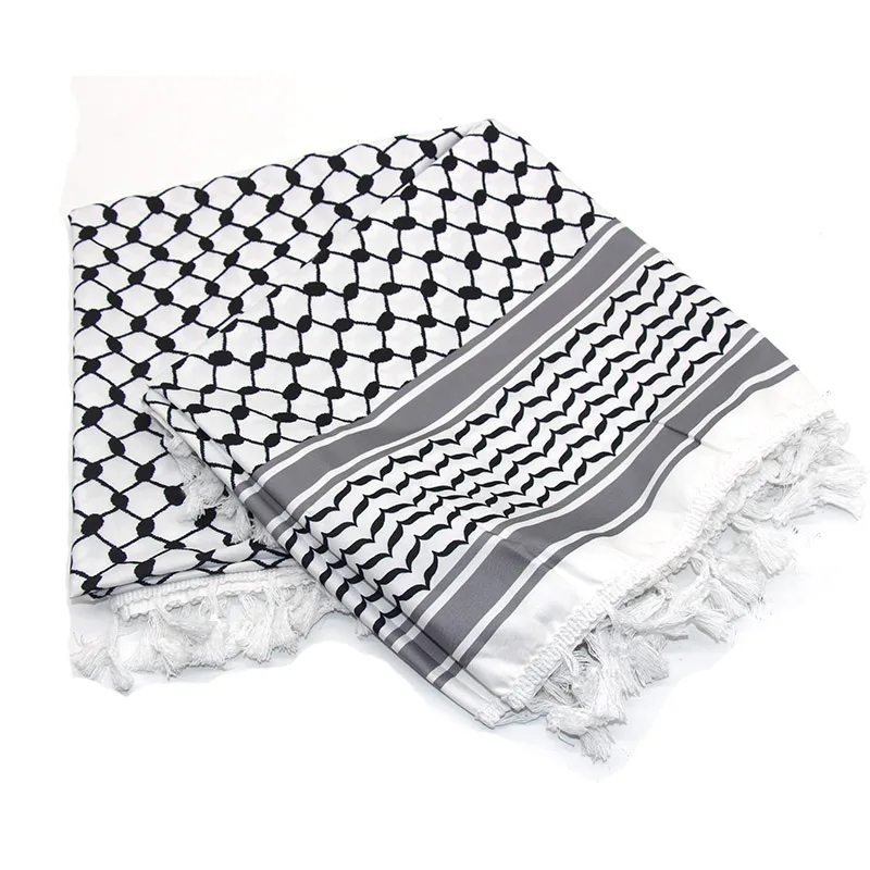 Tactical Scarf Arab Keffiyeh Shemagh Scarf Muslim Headscarf Shawl Neck Cover Head Wrap Windproof Outdoor Headwear Men Women