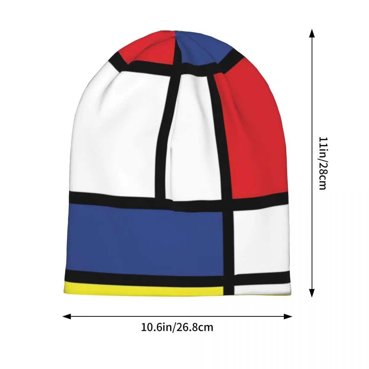 Colorblock Bonnet Hats Mondrian Reinterpretation Knitting Hat Unisex Adult Cool Warm Beanie Hats Winter Kpop Design Caps