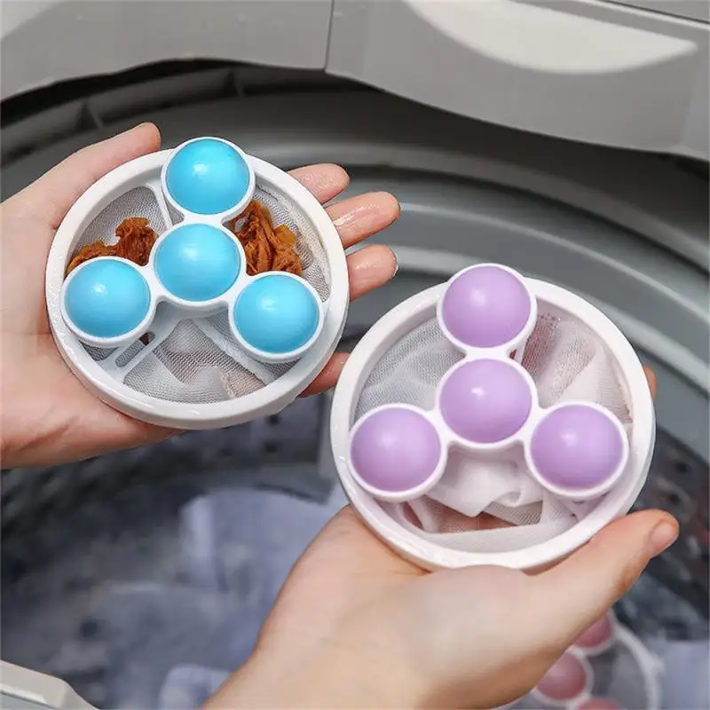 Washing Machine Hair Filter Floating Pet Fur Lint Hair Removal Catcher Reusable Mesh Dirty Collection Pouch Cleaning Balls Clean