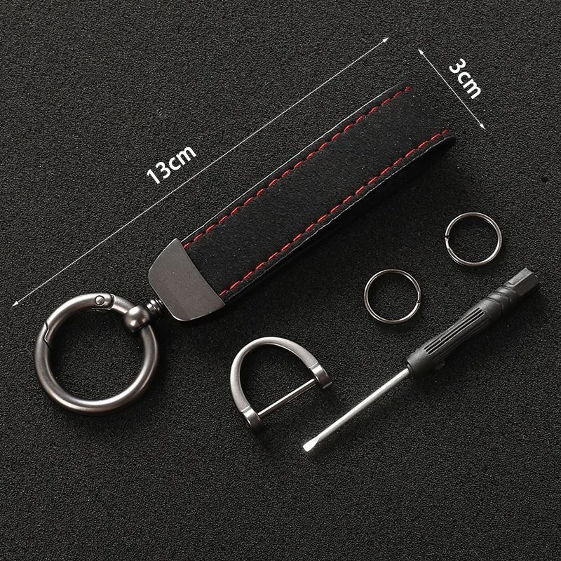Suede Leather Car Keychain High-Grade Luxury Key Rings Holder Buckle Alcantara Bag Pendant Charms Best Gift for Christmas Xmas