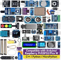 SunFounder Universal Maker Sensor Kit Compatible with Arduino Mega 2560/Uno R3/R4 Minima / WiFi Nano, Raspberry Pi 5/4B/3B+/Zero