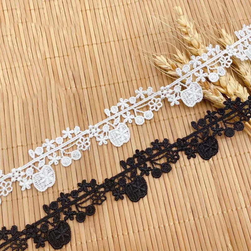 

45 ярдов кисточка Apple дизайн аксессуары в стиле Лолиты аксессуары полые цветы вышивка кружевная отделка ткань