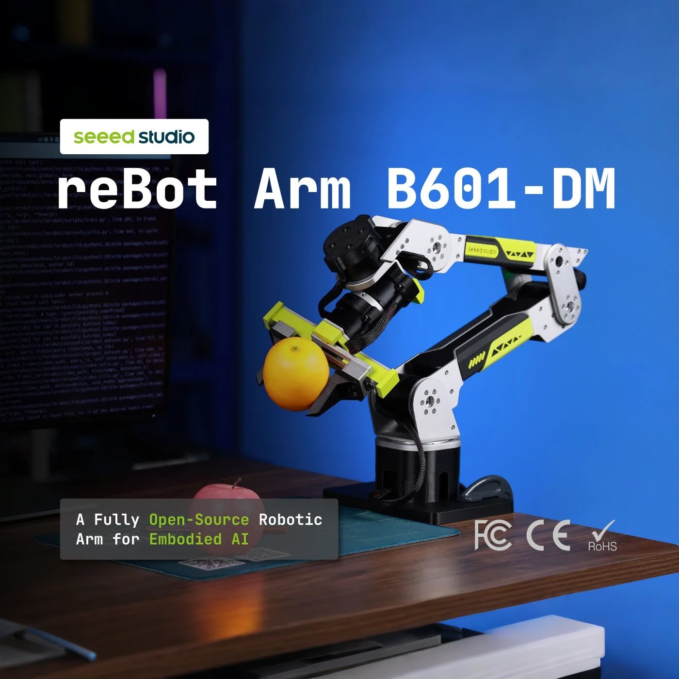 7DOF ReBot Arm B601 DM Body Motor & Structure Kit with Gripper Open Source Robotic Arm,Python SDK, BOM, LeRobot ROS1/2,Isaac Sim