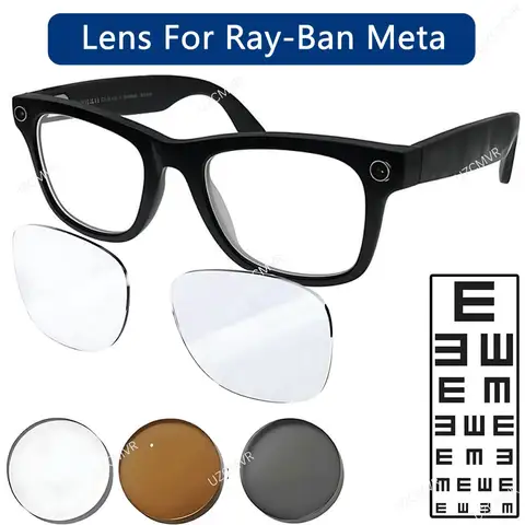 For Ray Ban Meta Lens Replacement Transitions RW4006/4008 Wayfarer Headliner Anti Blue Prescription Lenses Accessories