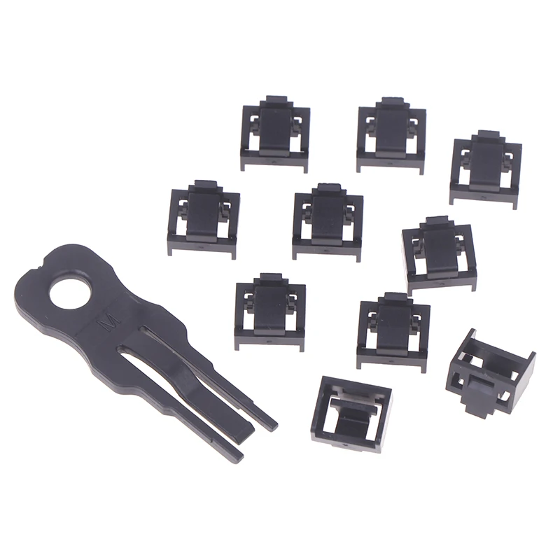 10PCS RJ45 Port Lock With 1Key Ethernet Hub Port RJ45 Female Anti Dust Cover Cap Protector Compatible With Computer Router