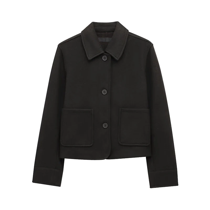 Jarní podzimní nová dámská bomber bunda s kapucí a zdobením, měkký límec, dlouhý rukáv, základní kabát, jednořadé svrchní oblečení - náhled 2