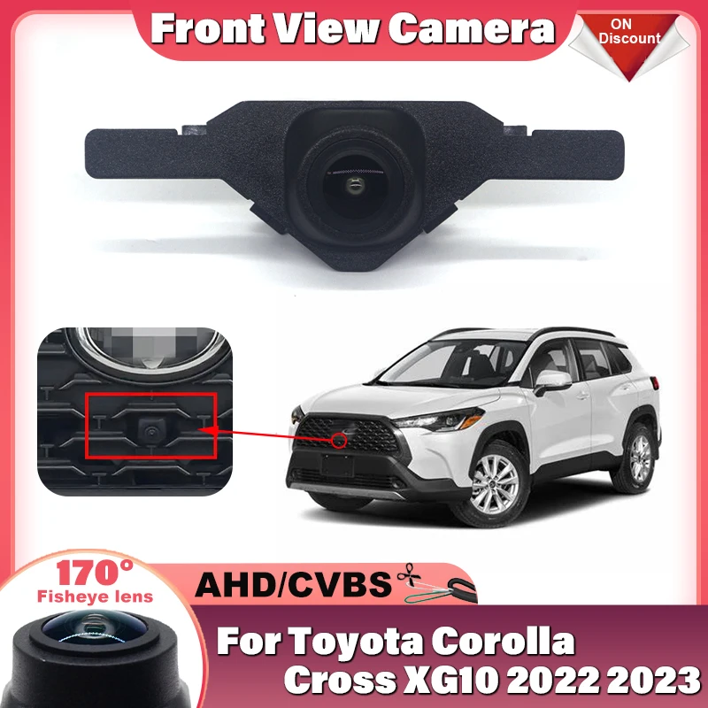 

AHD широкоугольная камера ночного видения «рыбий глаз» для автомобиля, парковочная камера переднего вида для Toyota Corolla Cross XG10 2022 2023