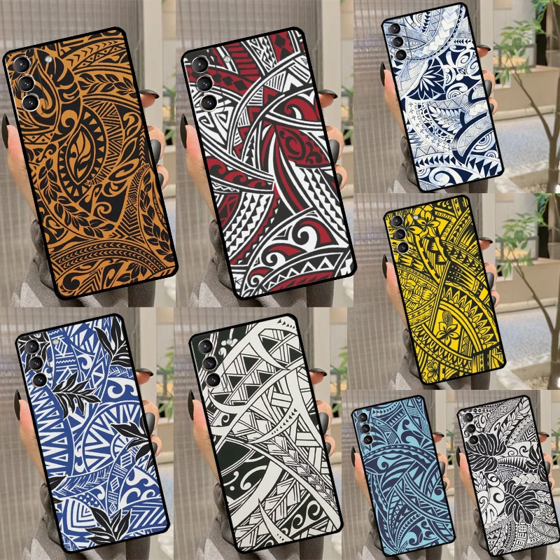 Maori Tribal Samoan Polynesian Print Case For Samsung Galaxy S21 S20 FE S22 S23 Ultra Note 20 S8 S9 S10 Note 10 Plus Cover Shell