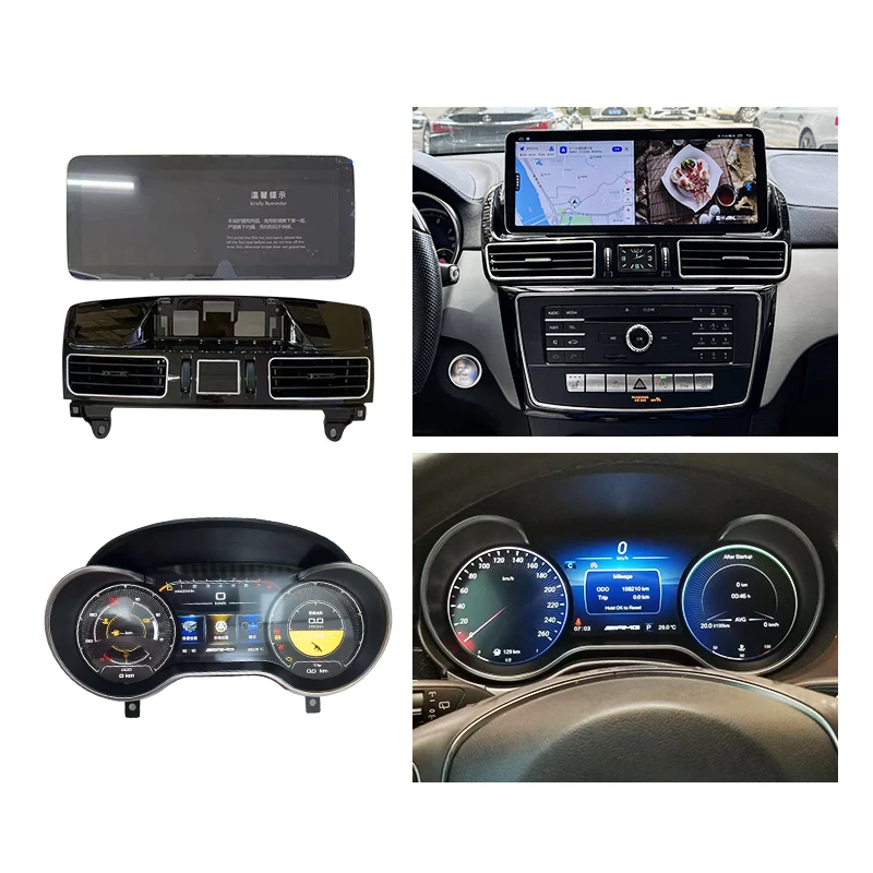 2015-2019 W166 Car Modification Upgrade Central Control Instrument Touch Display Large Screen for GLE GLS