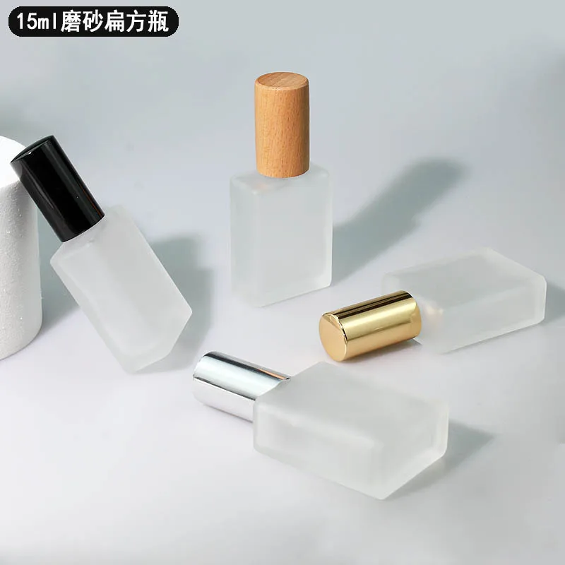Frasco de spray de vidro grosso 5ml/10ml/15ml, frasco de teste de perfume transparente fosco, design à prova de vazamento, embalagem cosmética diy