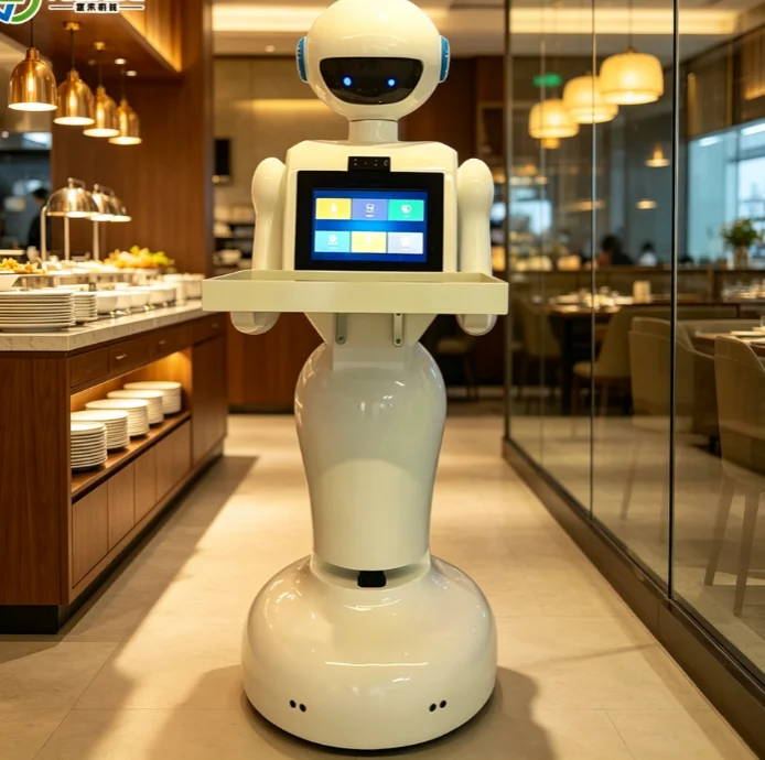Safe Operation Self Driving Delivery Robot Outdoor Meal Delivery Robot