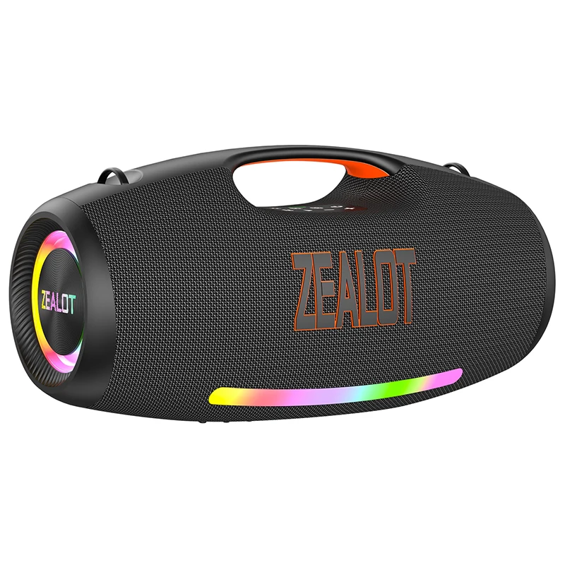 ZEALOT-S89 Kabelloser Lautsprecher 250W Tragbar für Draußen mit RGB-Farblichtern Lange 48000mAh Batterie Ultra-Lange Akkulaufzeit Bluetooth-Lautsprecher