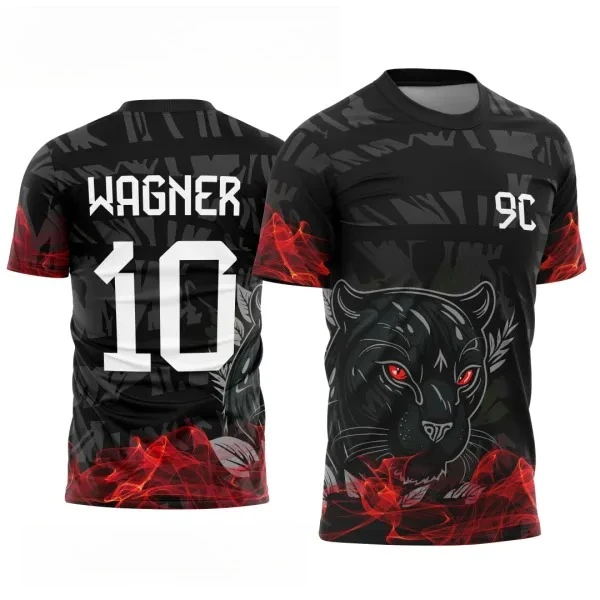 

New men's and women's youth 3D print dark leopard sports jersey, casual top, round neck T-shirt, quick-drying, breathable.