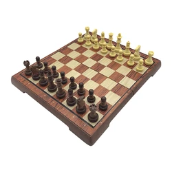 Chess 28x24.5cm/11.02x9.65inch Plastic Folding Board Wood Plastic Magnetic Set Puzzle Game Board Entertainment