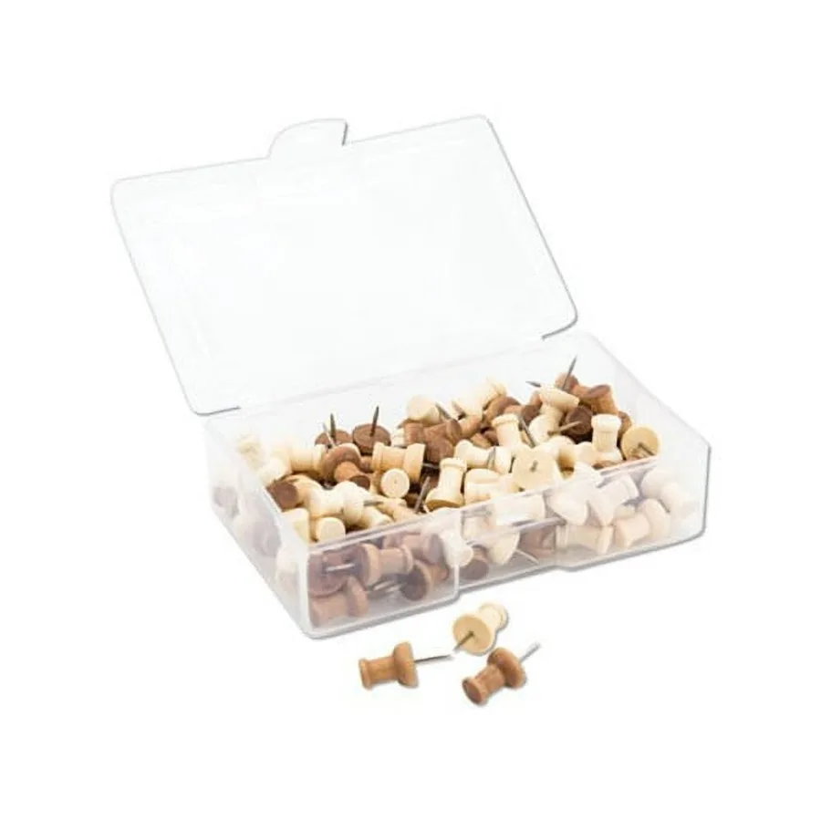 Fashion Push Pins Wood Assorted 3 8 Inch for Office Home Decoration Craft Projects Easy to Use and Durable Holding Power Ideal