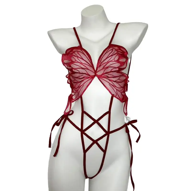 ชุดบอดี้สูทลูกไม้เซ็กซี่สีม่วงพร้อมแผ่นรองหน้าอก ชุดชั้นใน ชุดแฟนซีวันฮาโลวีน เสื้อคลุม ผ้าโพลีเอสเตอร์ เสื้อกล้ามผู้หญิง