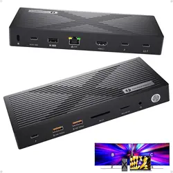 PULWTOP Thunderbolt Dock Dual Monitor with 8K/4K Display, Thunderbolt 4 Hub with 40Gbps, HDMI, SD/TF4.0, (140W Adapter Included)