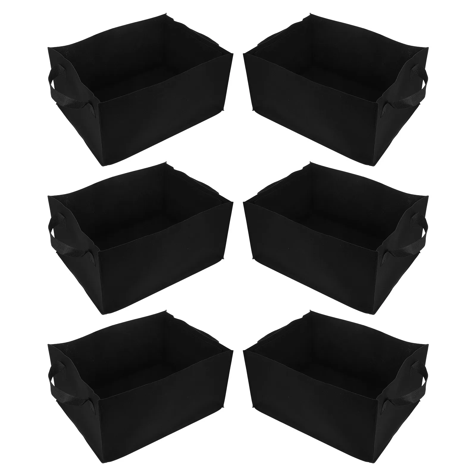 

Набор из 6 квадратных мешков для выращивания растений с двойными ручками для балкона и сада, многоразовые тканевые горшки, идеально подходят для плохих почвенных условий