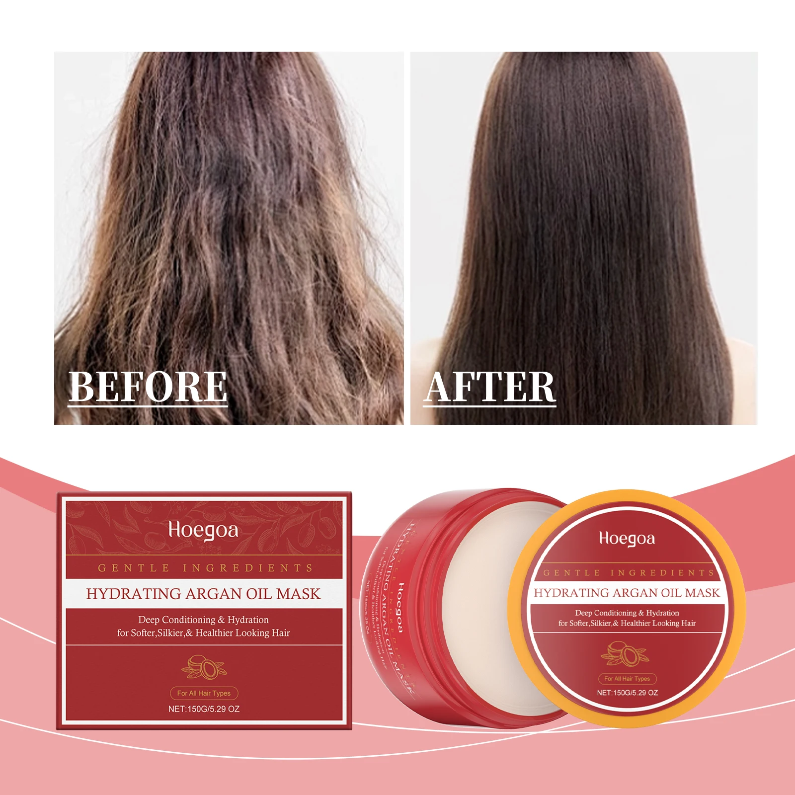 150ML Argon Oil Hair Mask Deep Repairs Scalp Follicles Reduces Dry Frizzy Damaged Hair Moisturizes Nnourishes Hair Smooth Silky