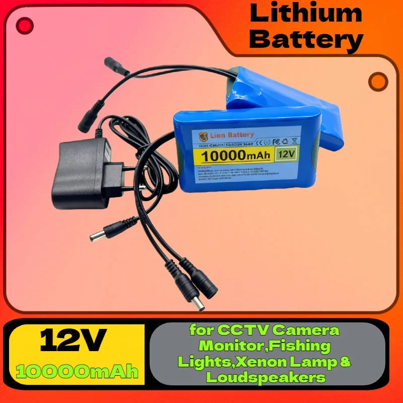 

High-Capacity 10000mAh Lithium Battery Pack – 12V DC 12.6V 50Ah for CCTV Camera, Fishing Lights, Xenon Lamp & Loudspeakers