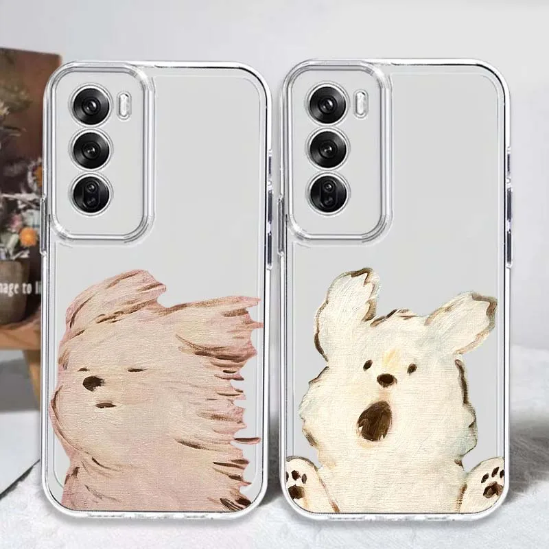 

Funny Lamb Cartoon Phone Case For OPPO A11 A16 A55 A56 A57 A72 A52 A73 A74 A54 A76 A78 Find X5 X6 X7 Ultra Pro 5G Transparent