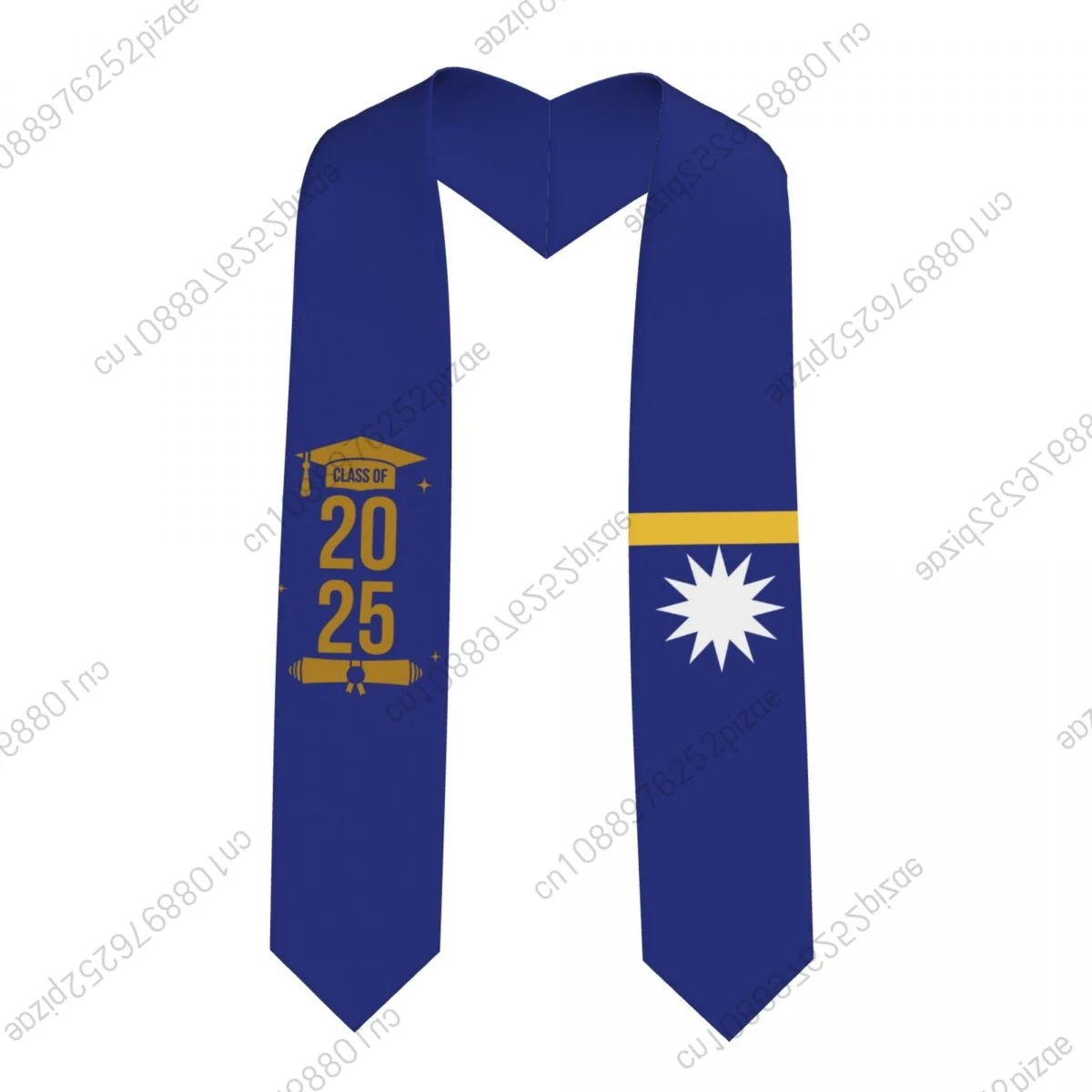 

New Nauru Flag Class Of 2025 183*13CM Graduation Stole Sash Scarf For International Students Proud