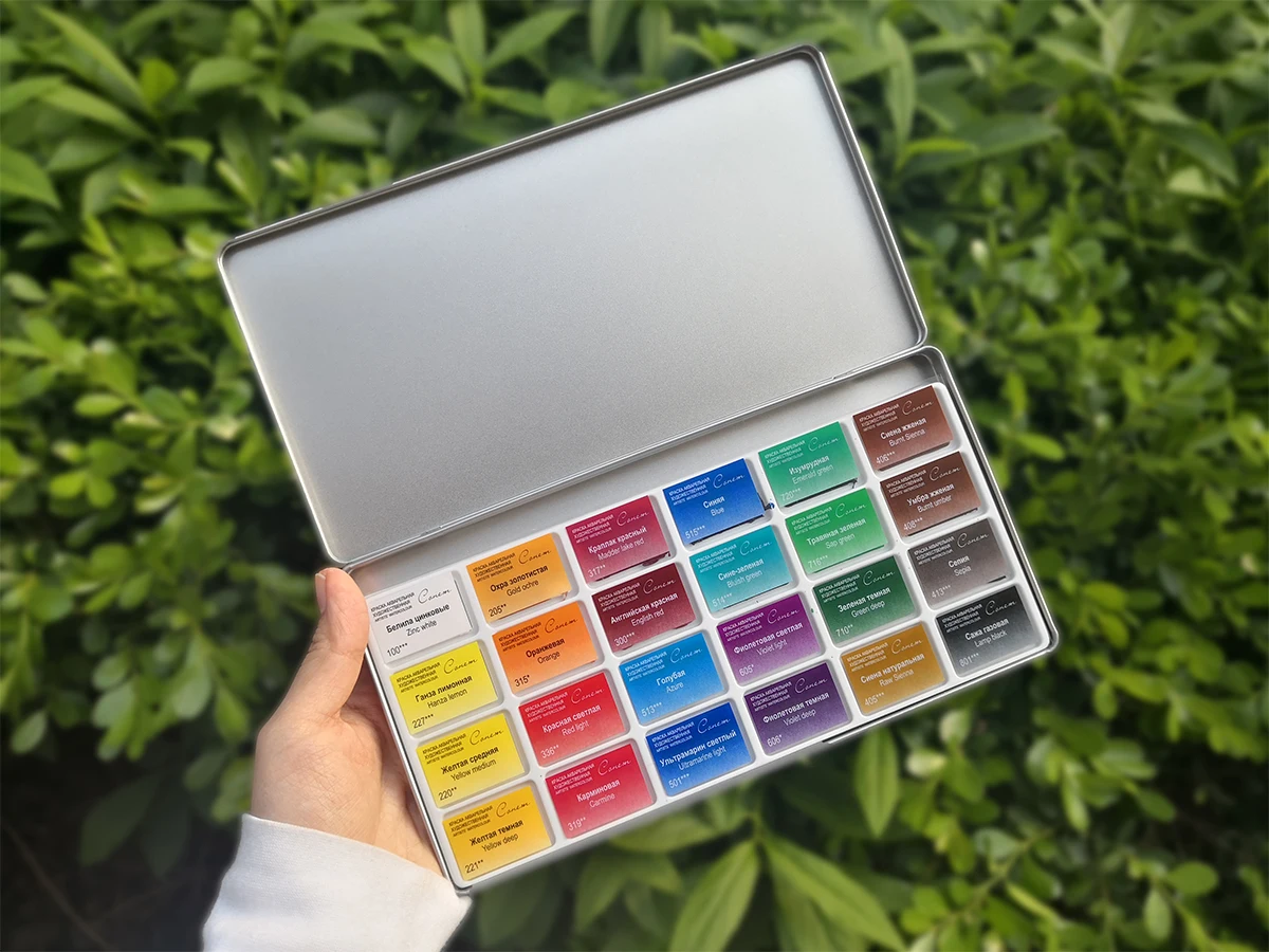 Watercolor paints dispenser tin box 42/90/140 colors 0.5ml 1ml half/full palette acuarela accesorios portable art supplies