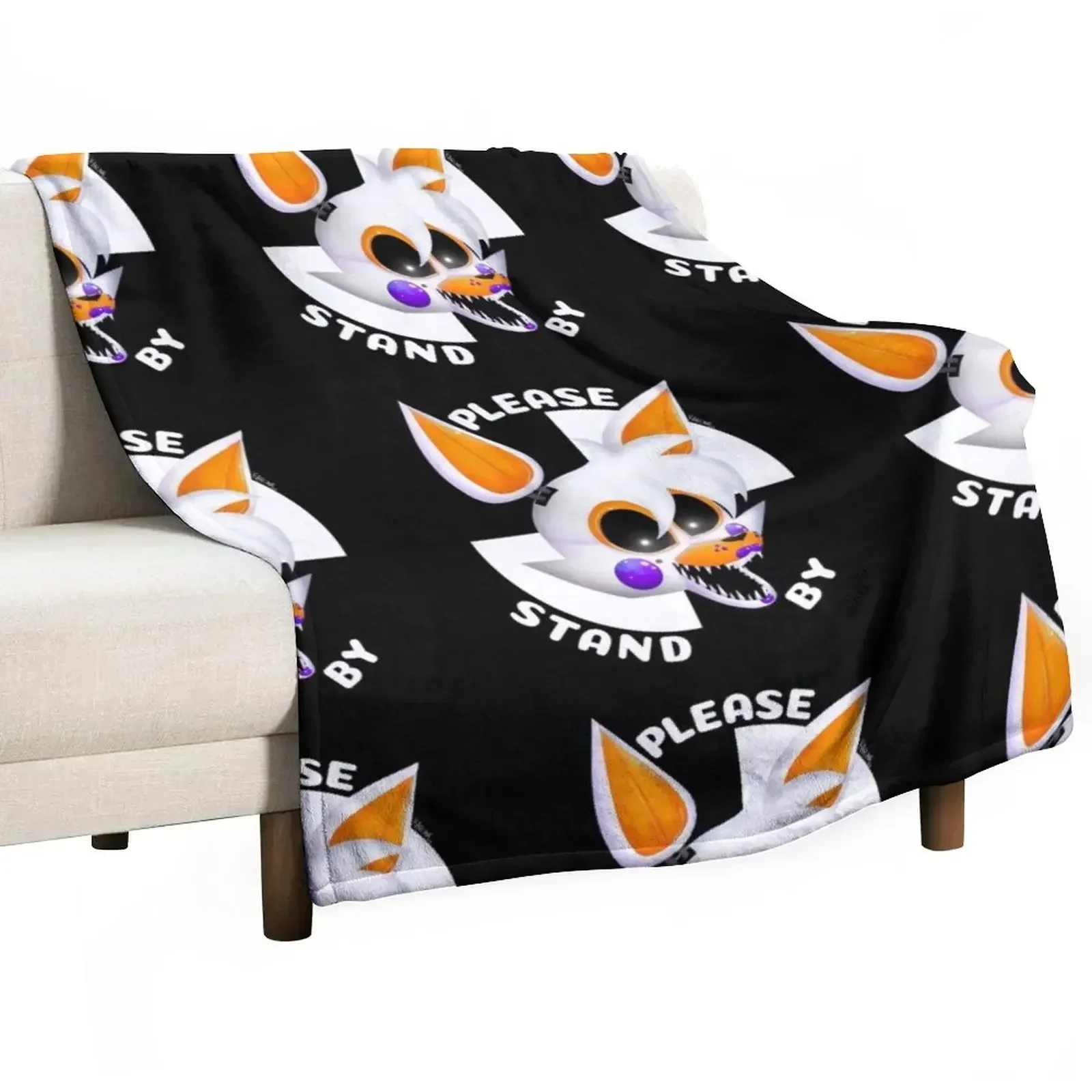 Lolbit please stand by Throw Blanket Flannels Thins Cute Plaid Blankets