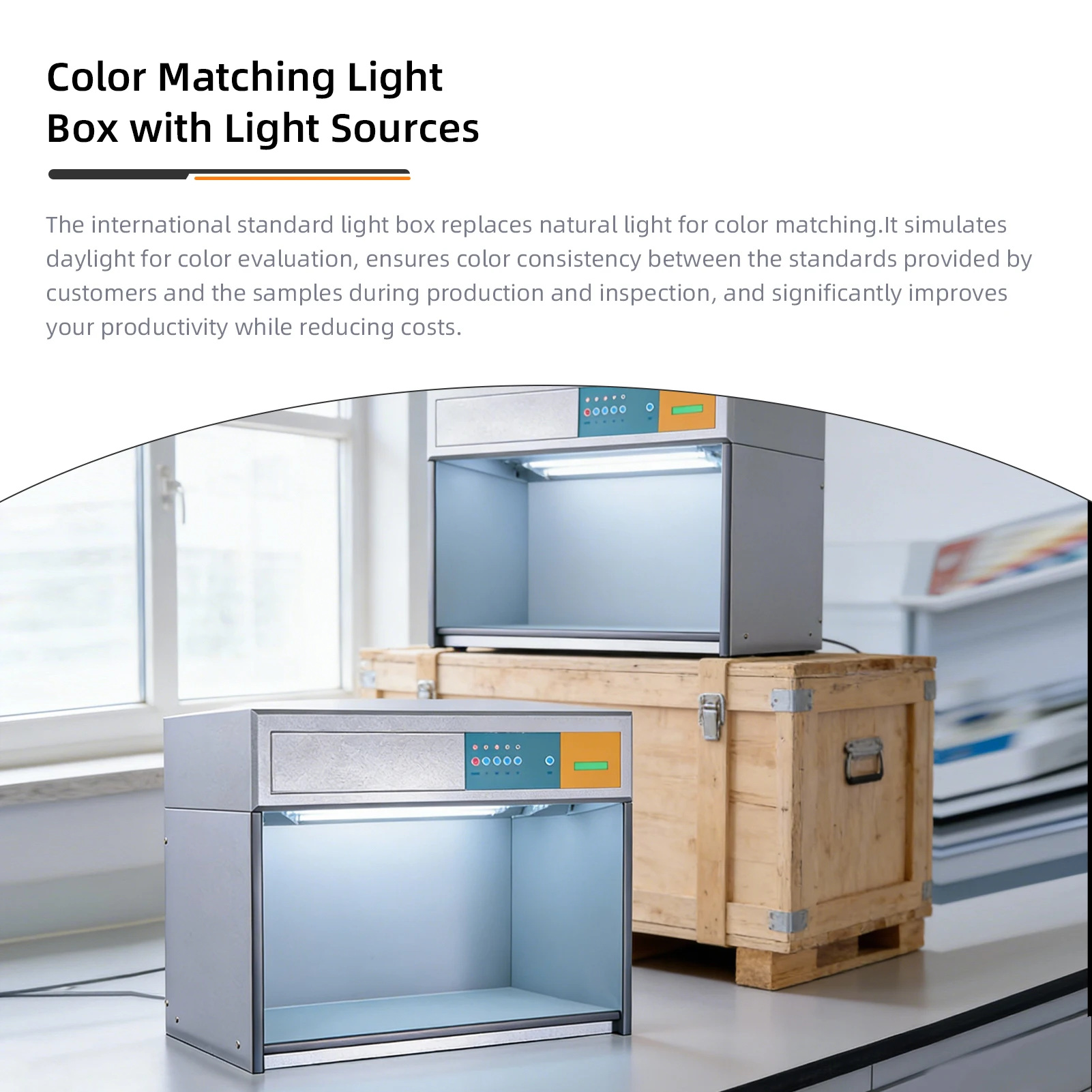 Standard Light Box  7 Light Sources + Uniform Spectrum  High Accuracy 115V/220V Compatible  1 Year Warranty For