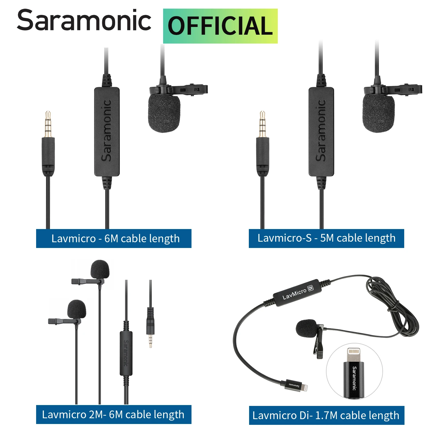 Saramonic LavMicro Clip-on Condenser Lavalier Lapel Microphone for iOS Android iPhone DSLRs Camcorder Smartphone Streaming Vlog